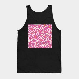 Splat flowers pink yellow white Tank Top